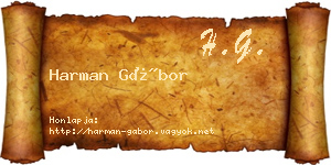 Harman Gábor névjegykártya